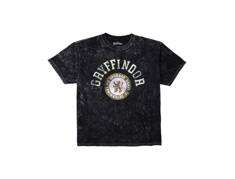 Men's Gryffindor Varsity Blue Vintage Mineral Wash Crew Neck Short Sleeve T-shirt