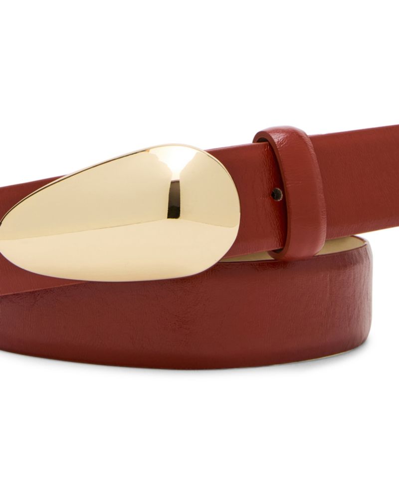 Glossy Polyurethane Plaque Buckle Belt