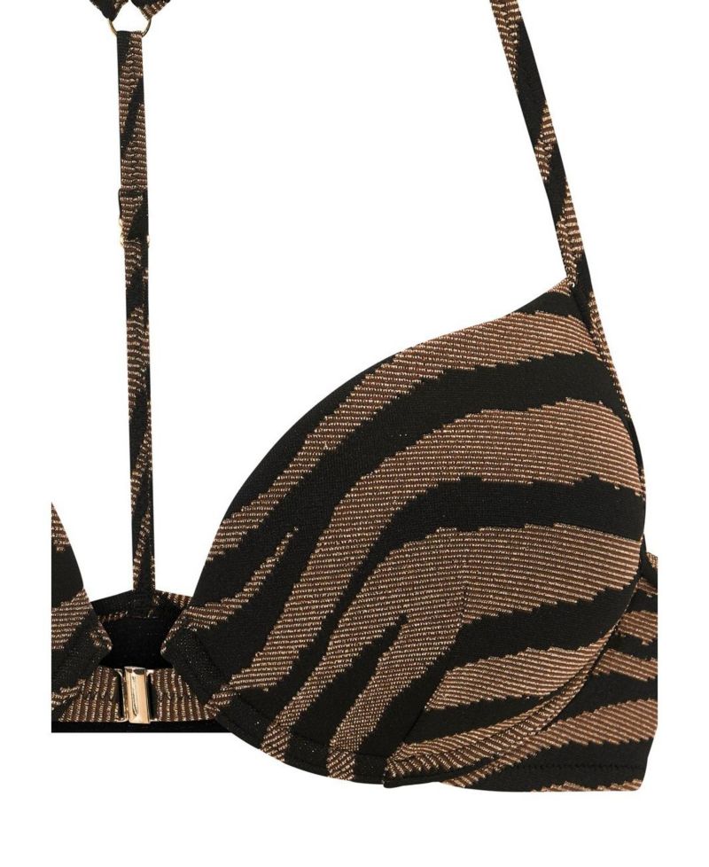 Women's Animal Print Underwire Push-Up Bikini Top