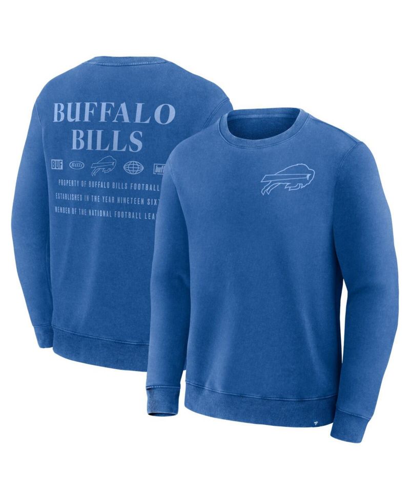 Men's Royal Buffalo Bills Deep Route Pullover Sweatshirt