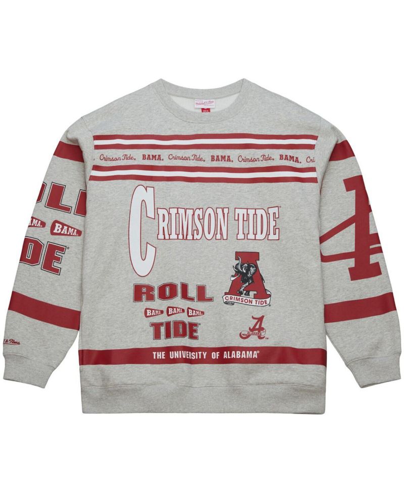 Men's Gray Alabama Crimson Tide All Over Print Sweatshirt