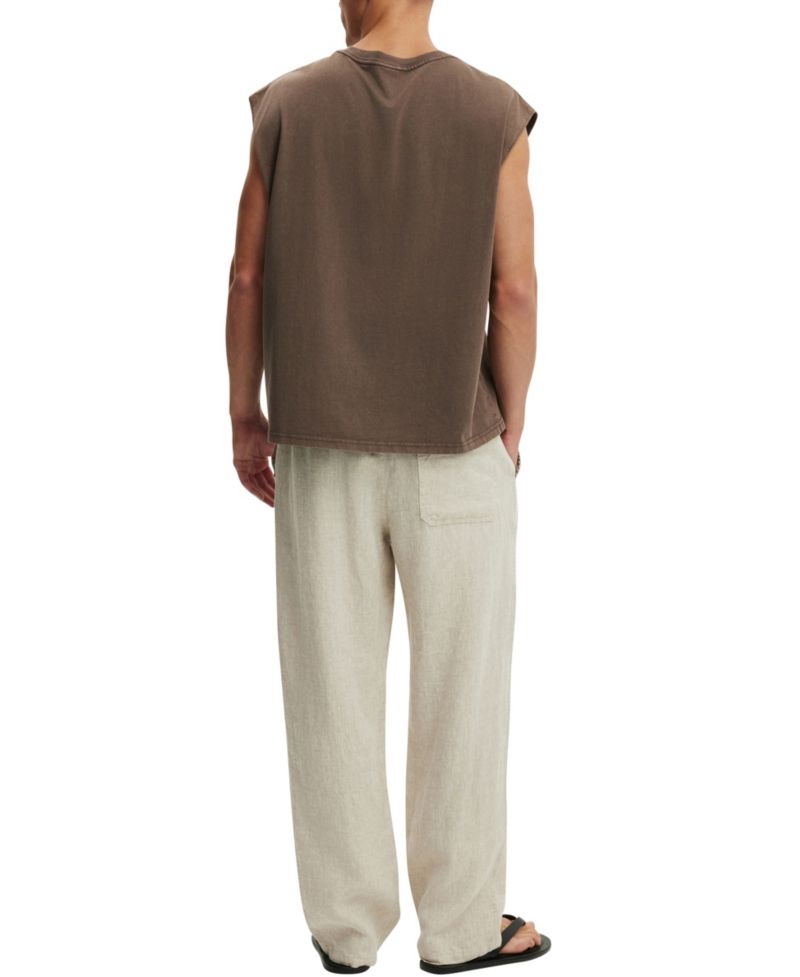 Men's Baggy Worker Linen Relaxed-Fit Pants