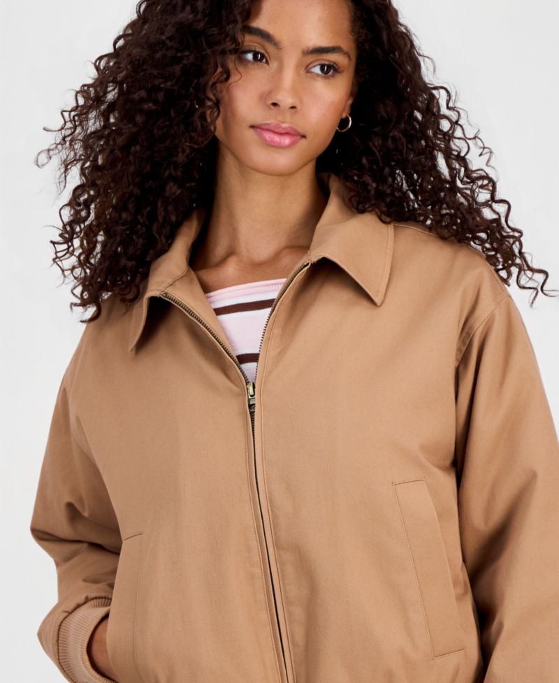 Juniors' Twill Bomber Jacket