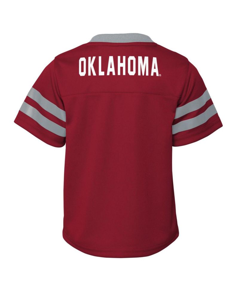 Baby Boys and Girls Crimson Oklahoma Sooners Two-Piece Red Zone Jersey and Pants Set