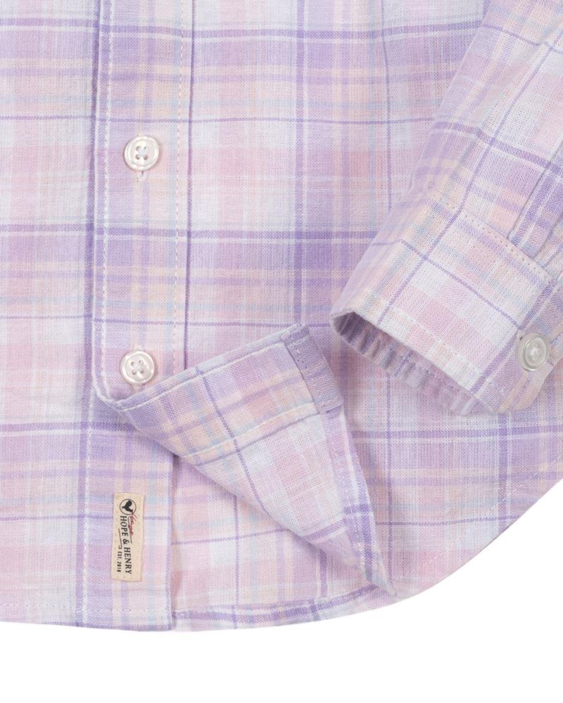 Big Boys Linen Long Sleeve Button Down Shirt