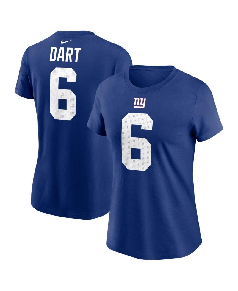 Women's Jaxson Dart Royal New York Giants Name & Number T-Shirt