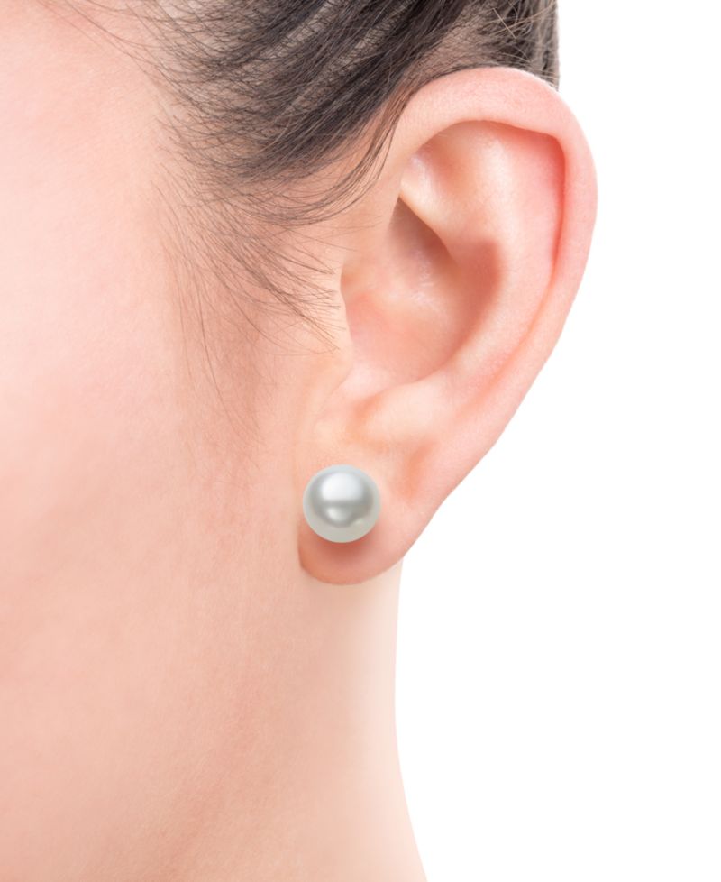 Cultured Freshwater Button Pearl (8-9mm) Stud Earrings