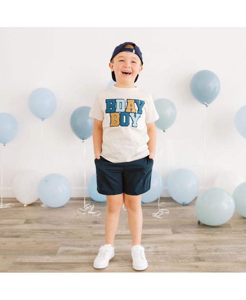 Big Boys Birthday Patch Short Sleeve T-Shirt
