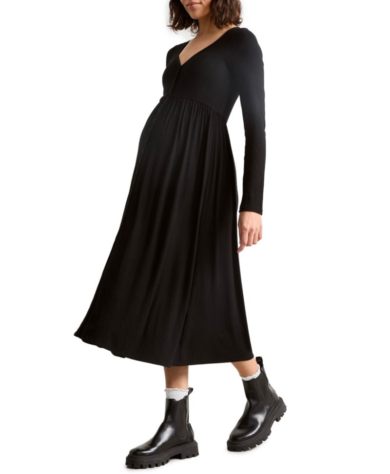 Maternity The Softest Rib Nursing Friendly Dress