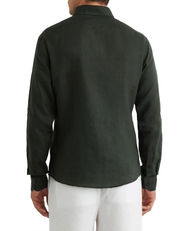 Men's Queens Linen Regular-Fit Button-Down Shirt