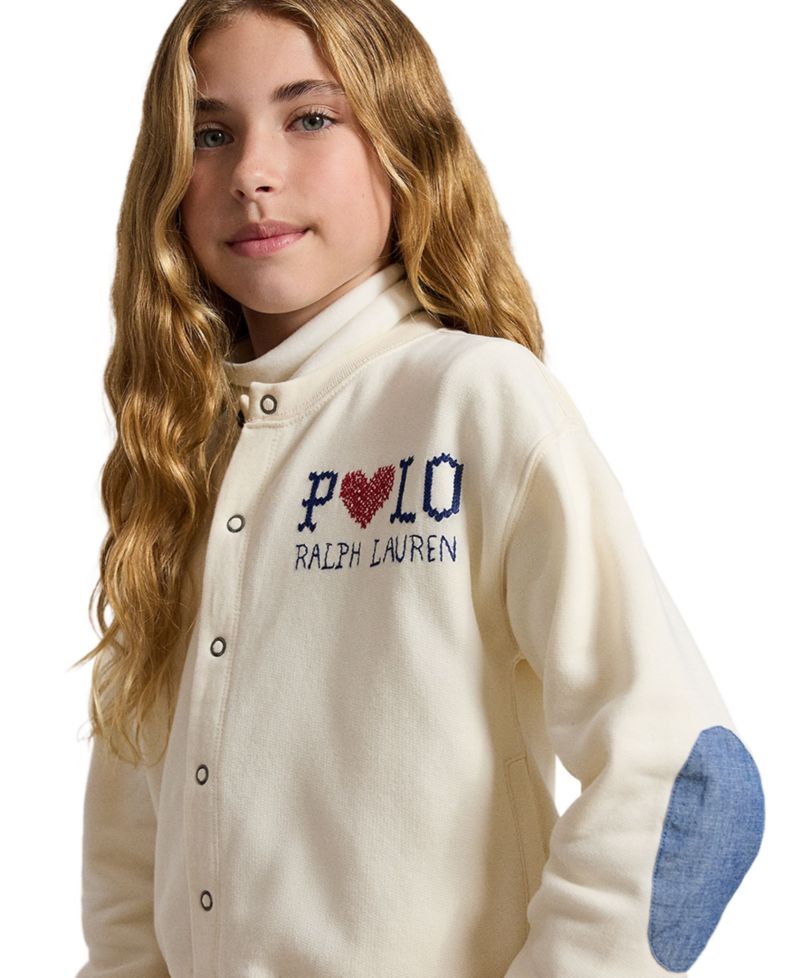Girls' 7-16 Logo Fleece Cardigan