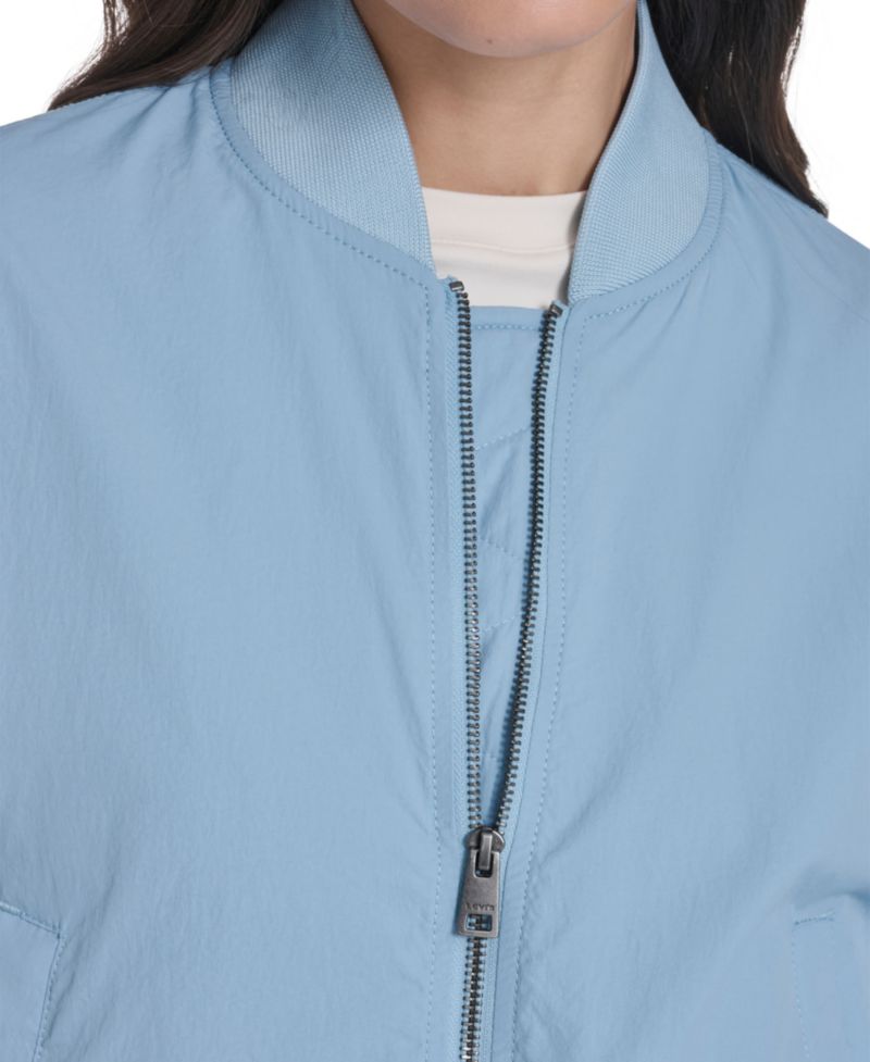 Trendy Plus Size Lightweight Zip-Front Bomber Jacket