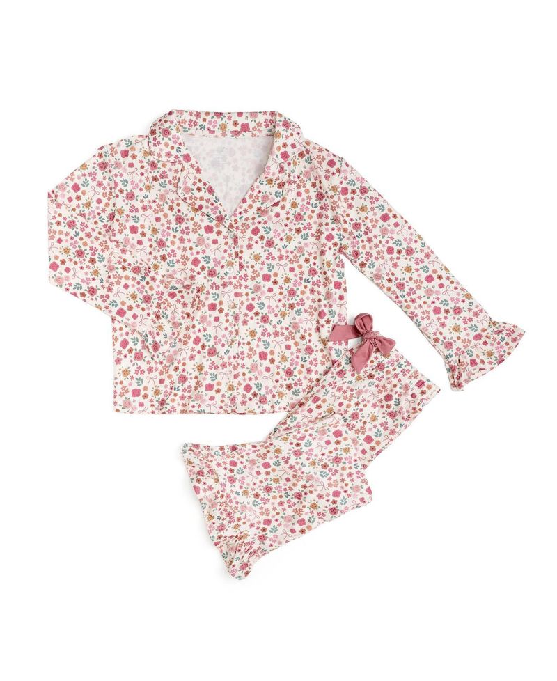 Little Girls Berry Floral Lounge Set
