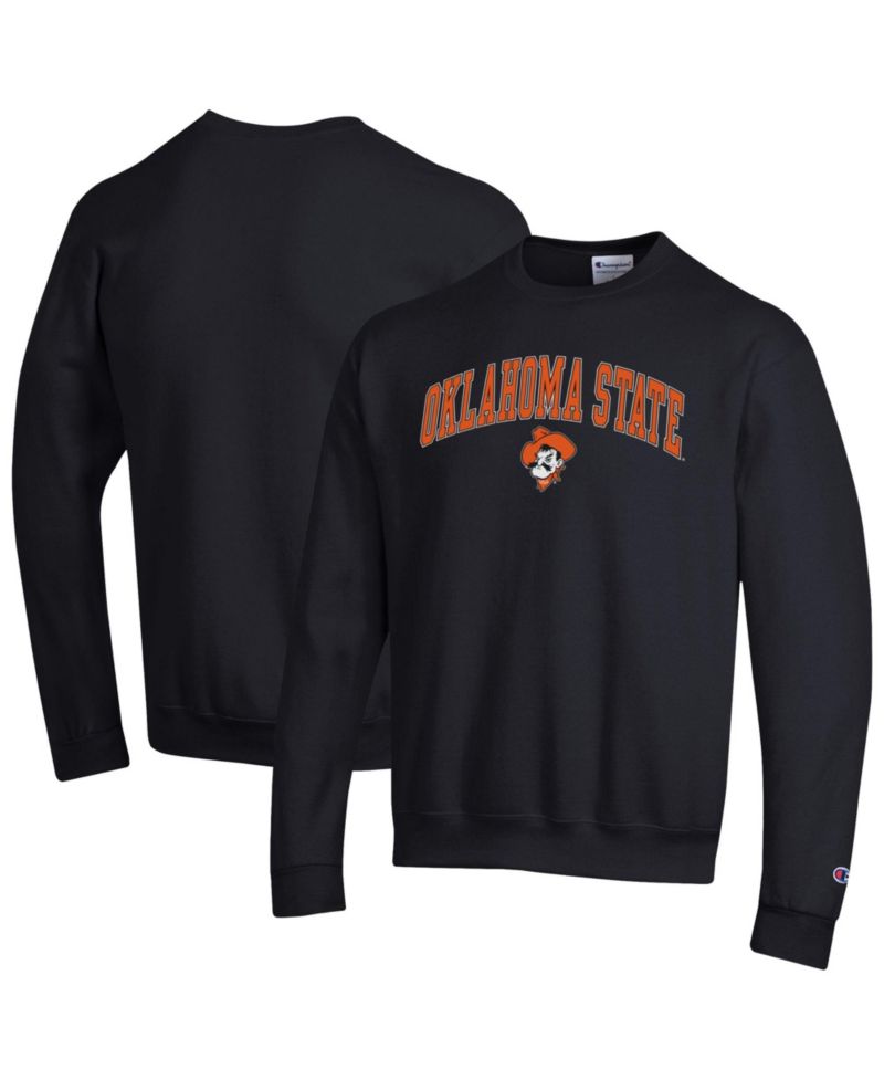 Men's Champion Black Oklahoma State Cowboys Arch Over Logo Pullover Sweatshirt
