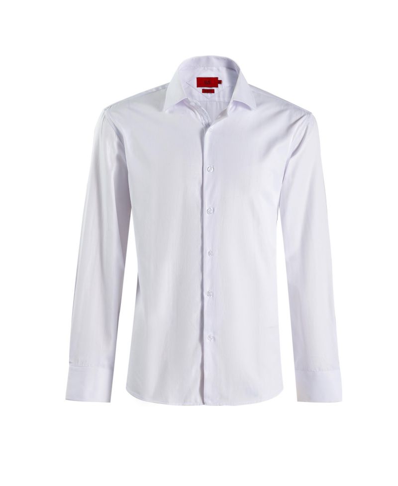 Little Boys White Slim Fit Swirl Print Button-Down Shirt