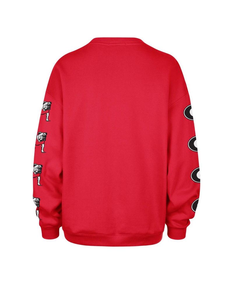 Women's Red Georgia Bulldogs Go Big Oversized Pullover Sweatshirt