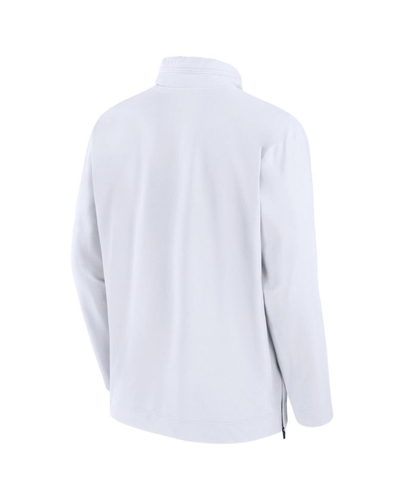 Men's White Michigan Wolverines Sideline Coaches Quarter-Zip Jacket