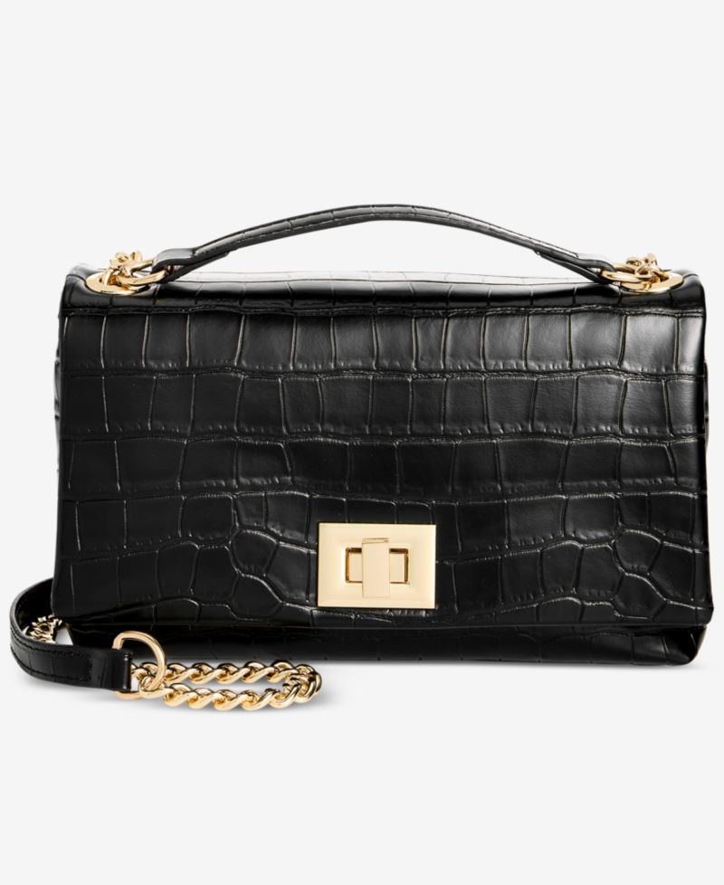 Mini Ajae Croco-Embossed Crossbody Bag