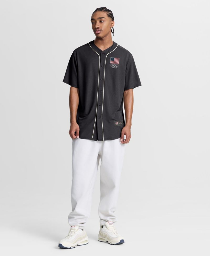Men's Gray Team USA Core Foundation Ball Button-Up Shirt