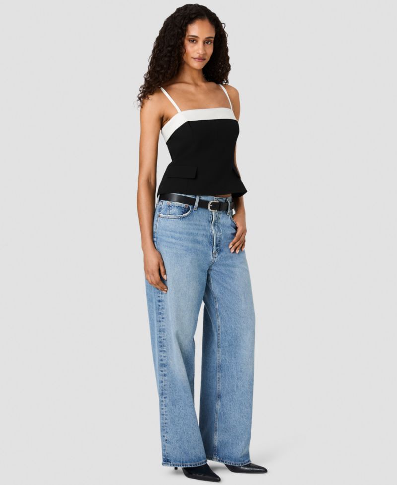 Women's Azra x Carey Foldover Sleeveless Square-Neck Colorblock Top