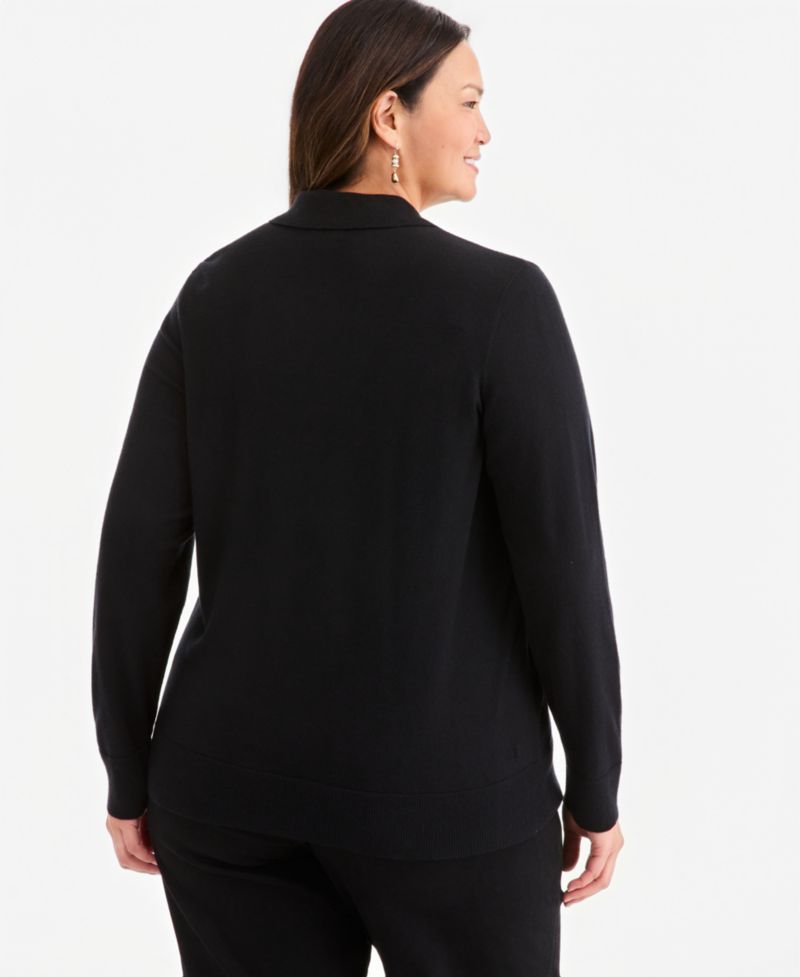 Women's Long-Sleeve Polo Sweater