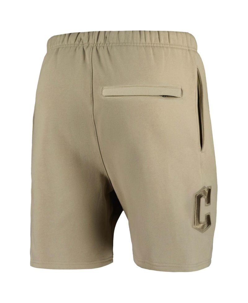 Men's Khaki Cleveland Guardians Neutral Fleece Shorts