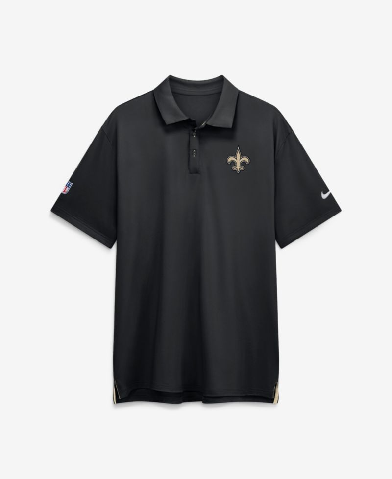 Men's Black New Orleans Saints Sideline Powerful Blocking Dri-FIT Tour Polo Shirt