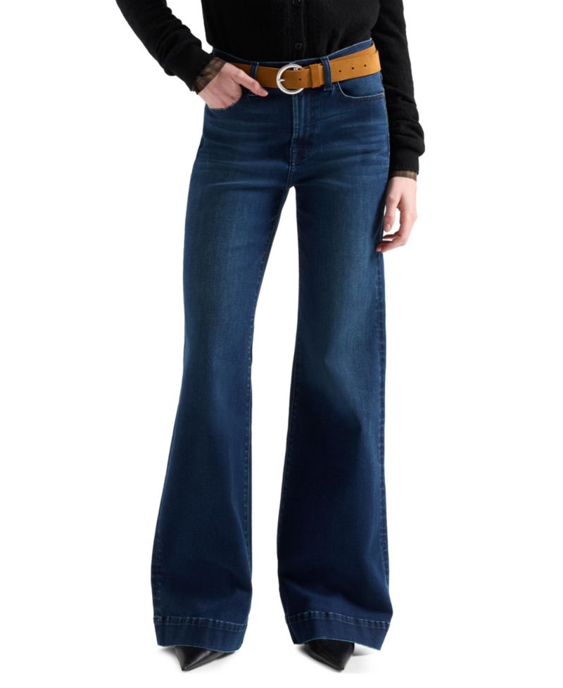 Women's Modern Dojo High-Rise Wide-Leg Trouser-Style Hem Jeans