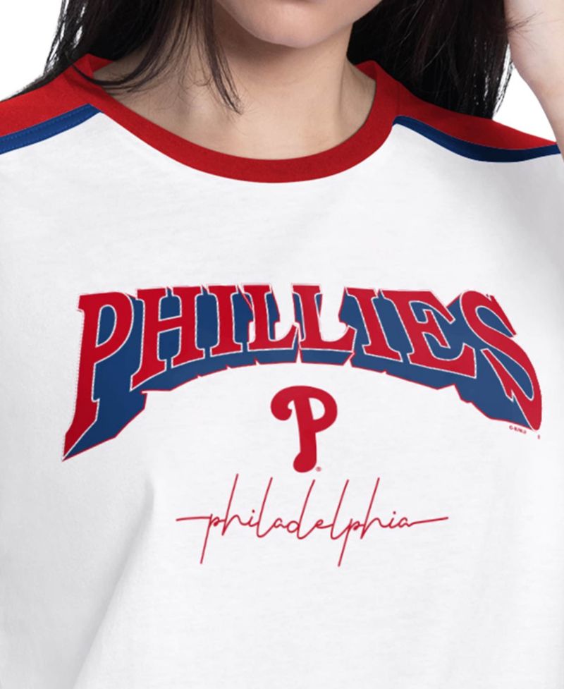 Women's White Philadelphia Phillies First Lane Fashion T-Shirt