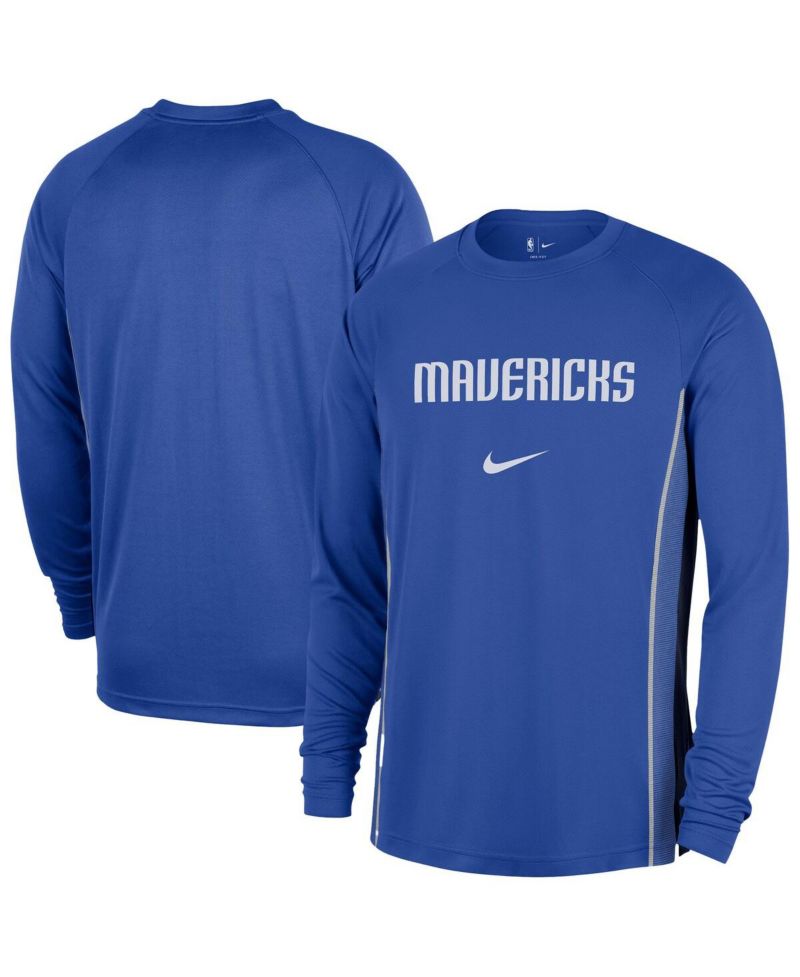 Men's Blue Dallas Mavericks 2025/26 Authentic Pre-Game Legend Dri-FIT Long Sleeve Shooting Shirt