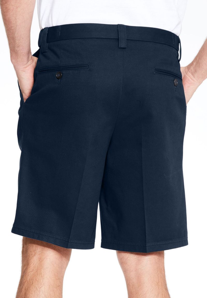Men's Wrinkle-Free Expandable Waist Pleat Front Shorts