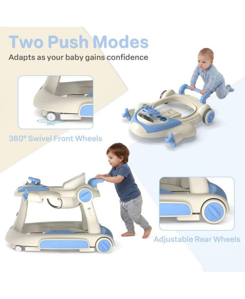 Convertible Baby Activity Walker with Adjustable Height, Foldable Design and Interactive Play Features