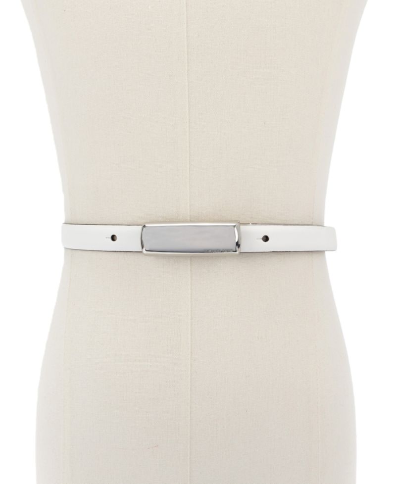 Michael Kors Bubble Plaque Leather Belt