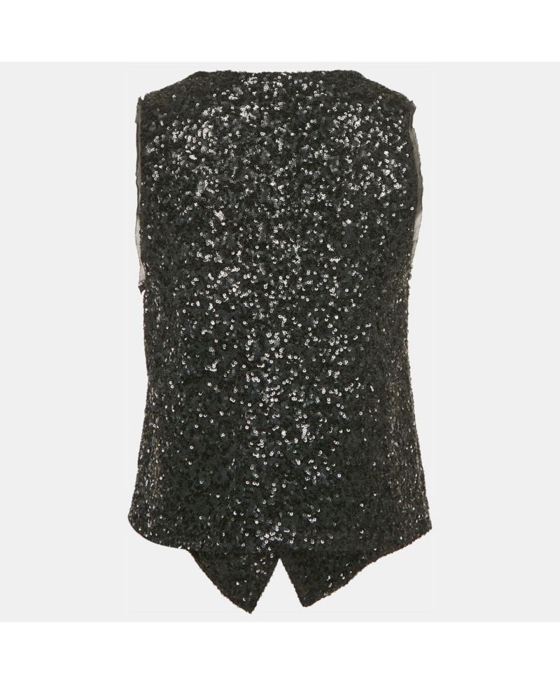 Women's Pre-Owned Zadig and Voltaire Black Sequin Button Front Emilie Coat