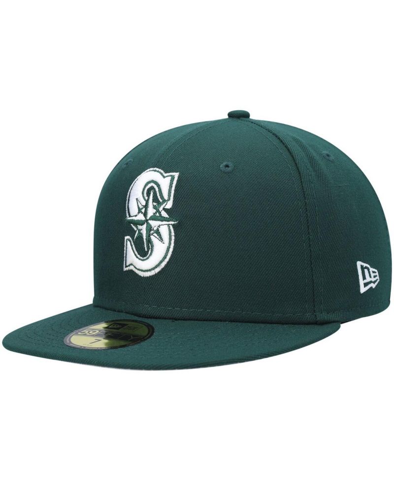 Men's Green Seattle Mariners White Logo 59FIFTY Fitted Hat