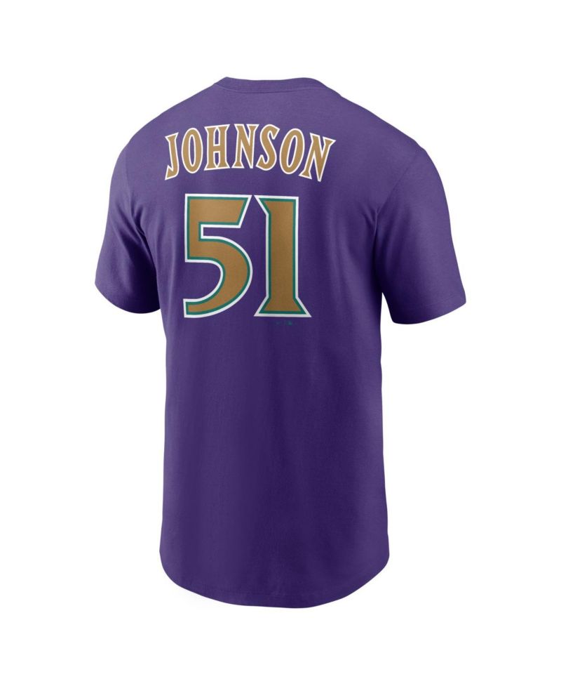 Men's Randy Johnson Purple Arizona Diamondbacks Cooperstown Collection Name & Number T-Shirt