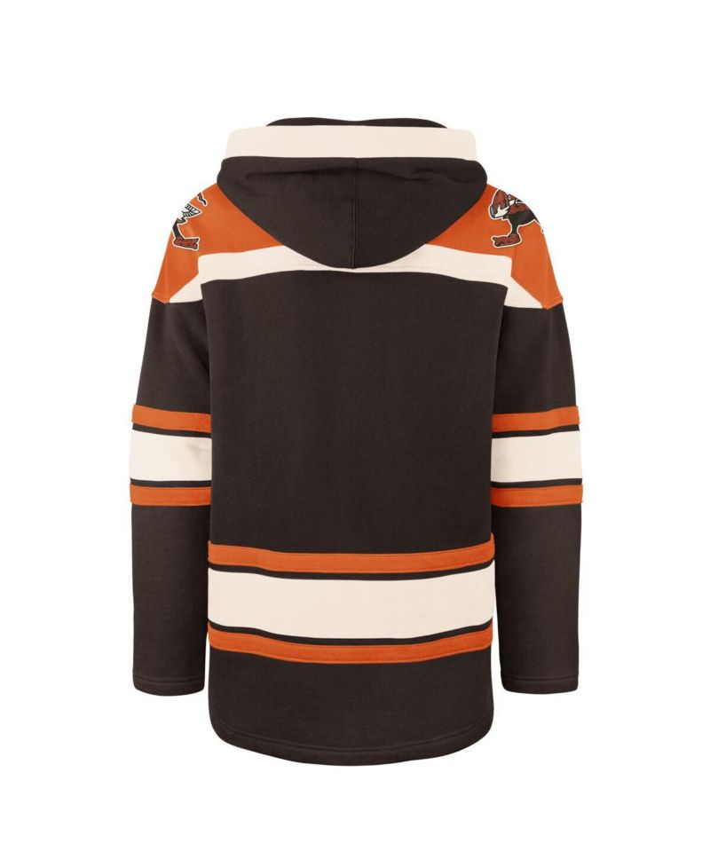 Men's Brown Cleveland Browns Throwback Superior Lacer Hoodie