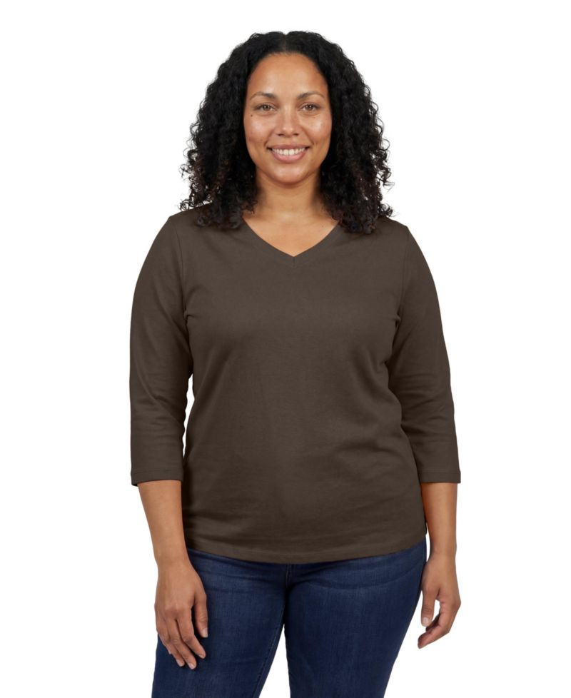Women's Within Perfect Three-Quarter Sleeve V-Neck Tee