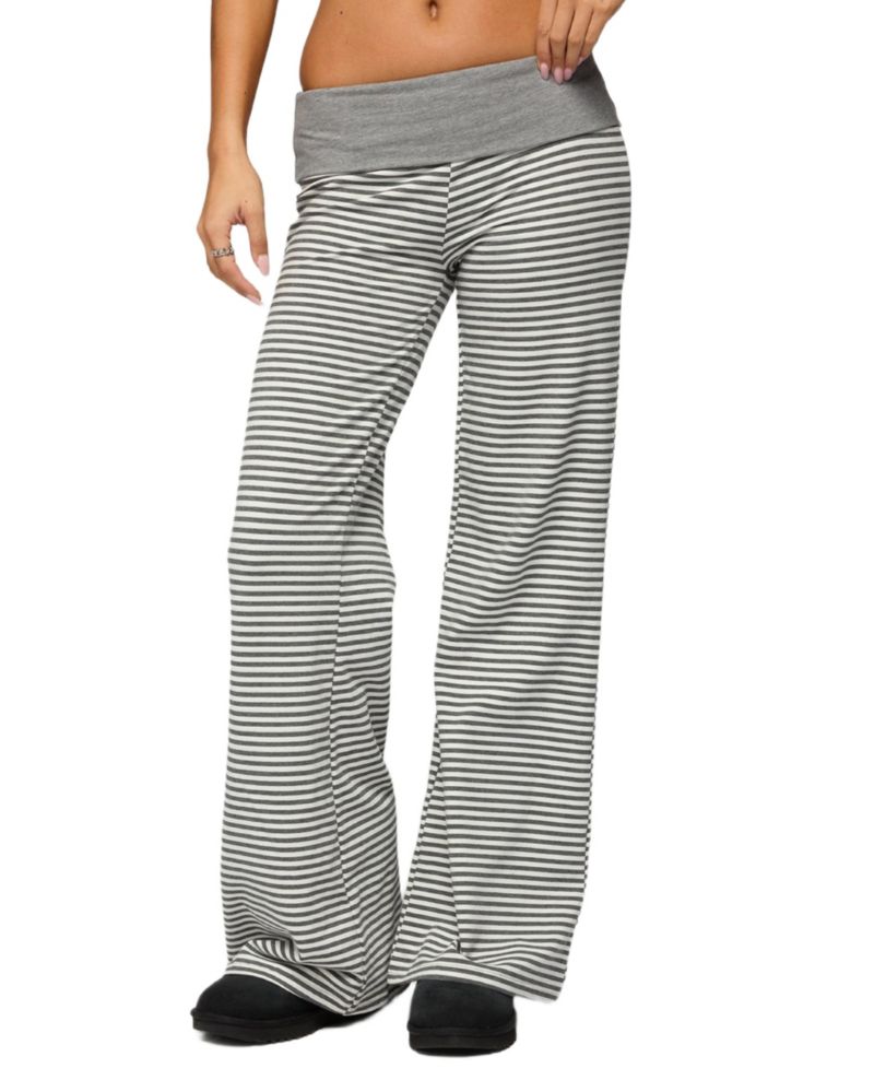 Women's Meggy Striped Foldover Pants