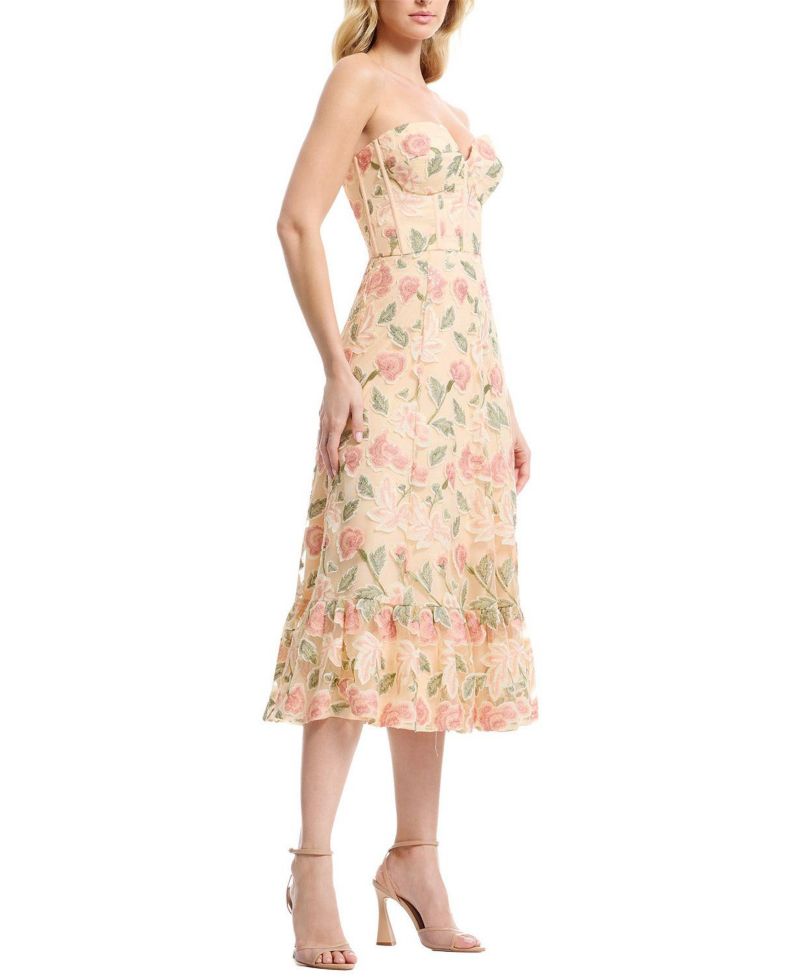 Women's Carina Strapless Sweetheart Floral Dress
