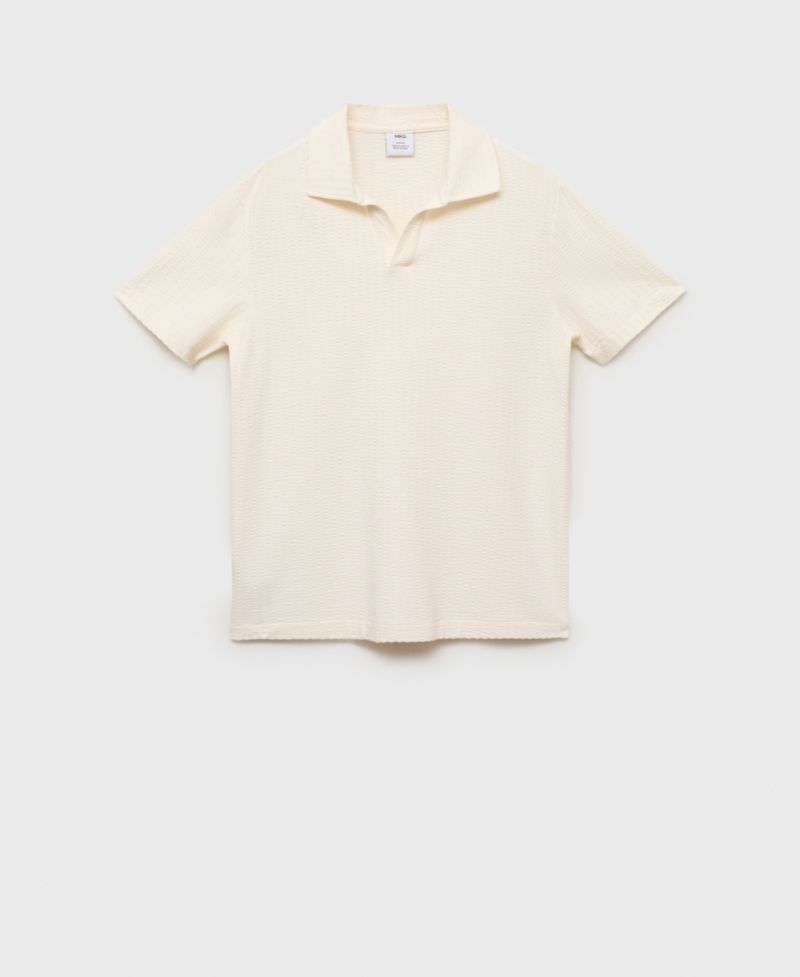 Men's Seersucker Cotton Polo Shirt