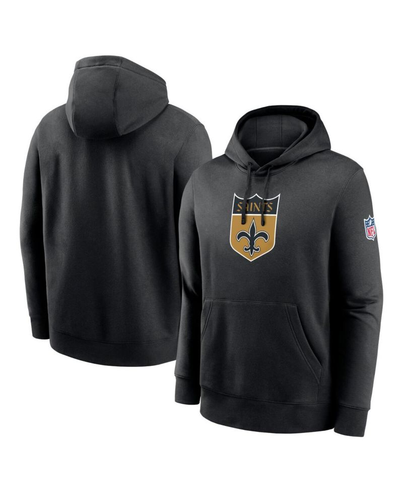 Men's Black New Orleans Saints 2023 Sideline Club Alternate Tri-Blend Pullover Hoodie