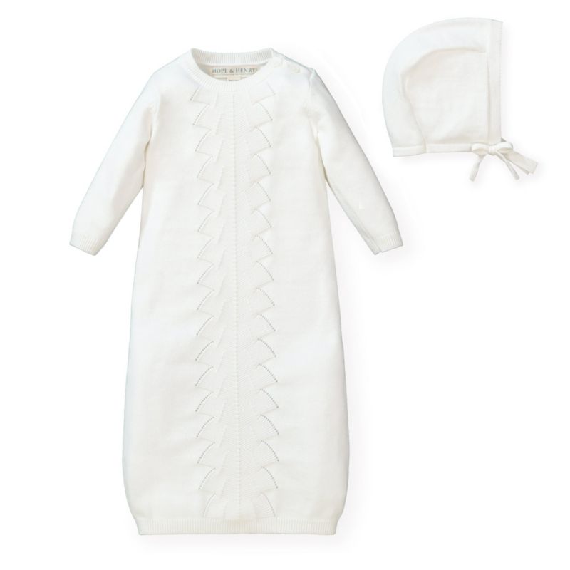 Baby Boys Hope and Henry Sweater Gown and Bonnet Set