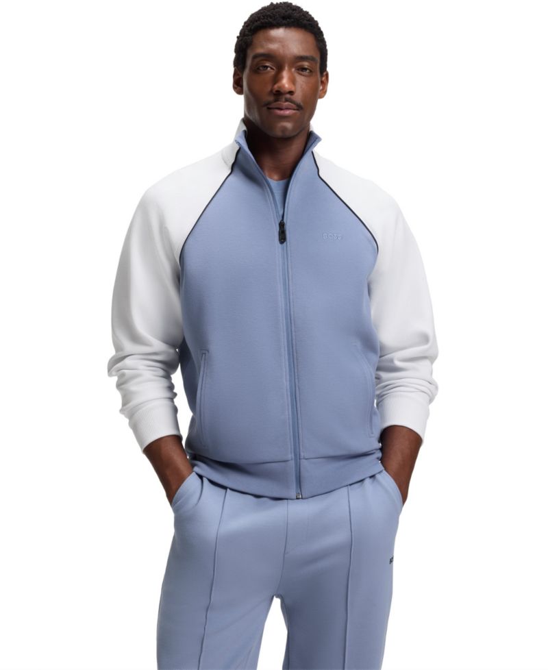 Men's Cotton-Blend Contrast Piping Sweatshirt
