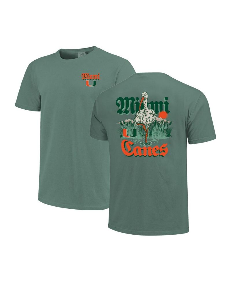 Men's and Women's Green Miami Hurricanes Hyper Local Mascot Swamp T-Shirt