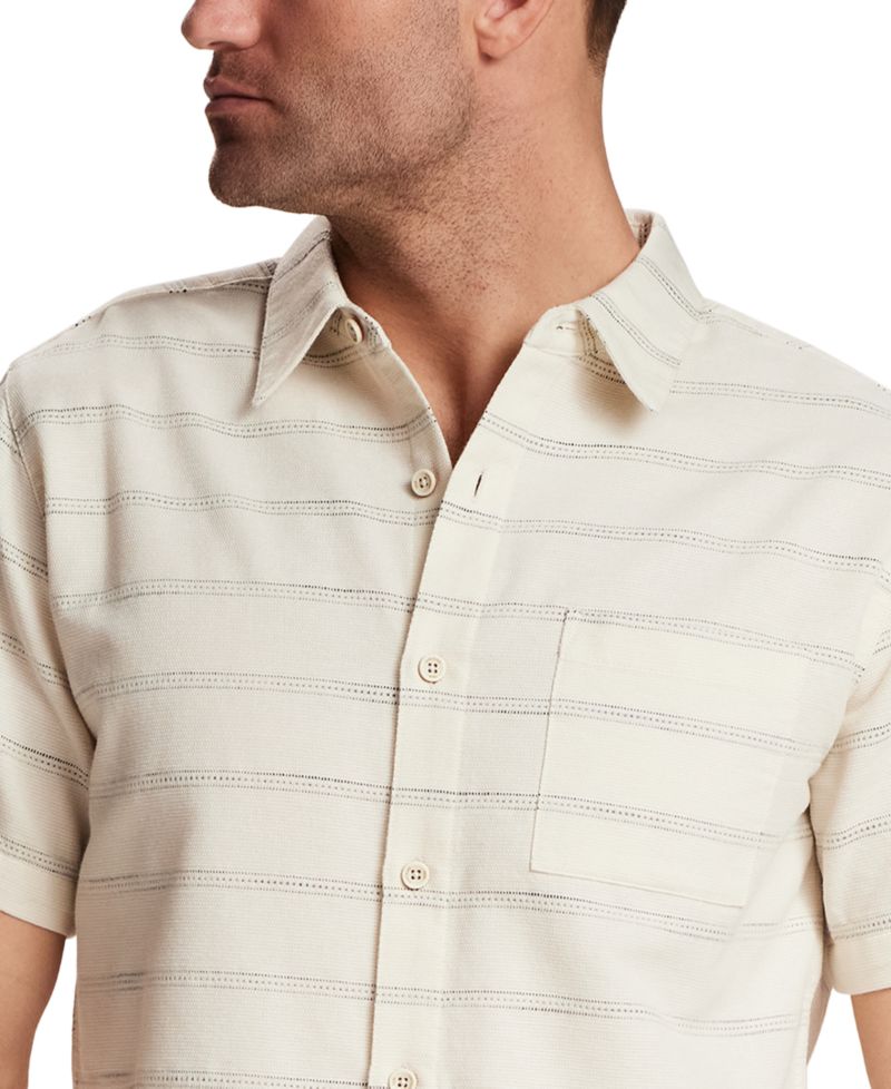 Men's Textured Horizontal Stripe Short-Sleeve Shirt