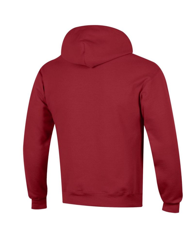 Men's Crimson Washington State Cougars Arched Logo Fleece Pullover Hoodie