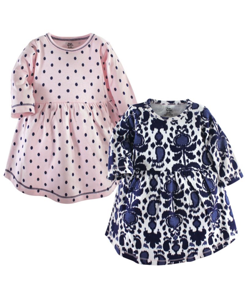 Baby Girls Comfy Warm All-Day Long Sleeve Dress 2Pk