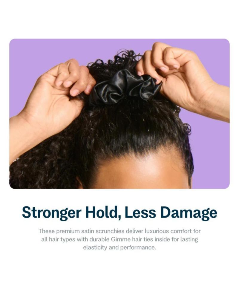 Large Satin Hair Scrunchies Soft, No Breakage Bands Perfect for Thick Hair and Bedtime Wear 4 Pack
