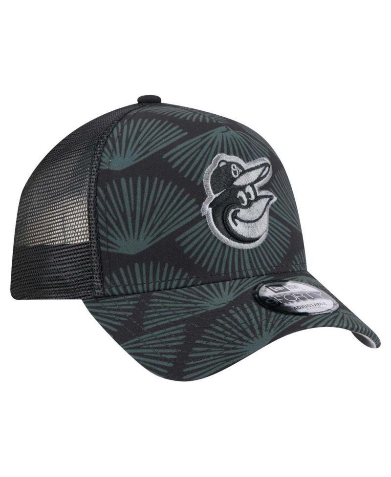 Men's Black Baltimore Orioles 9FORTY A-Frame Trucker Adjustable Hat